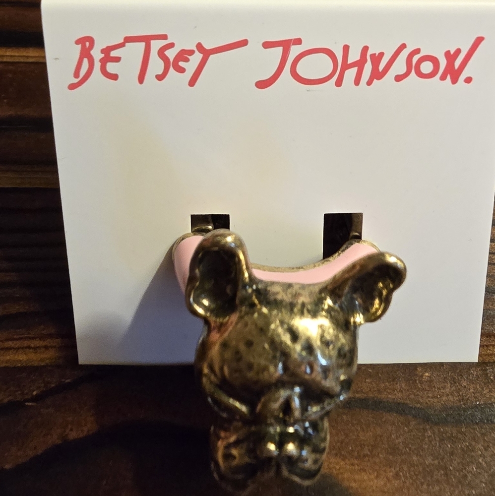 Betsey Johnson Frenchie Ring! Stretch ring! Fits most! - Picture 2 of 11